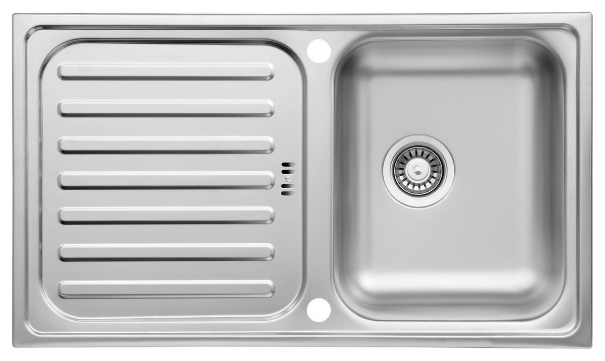 Spüle Edelstahl 86x17,5 Cm - Edelstahlfarben, Basics, Metall (86/17,5/50cm) - Respekta