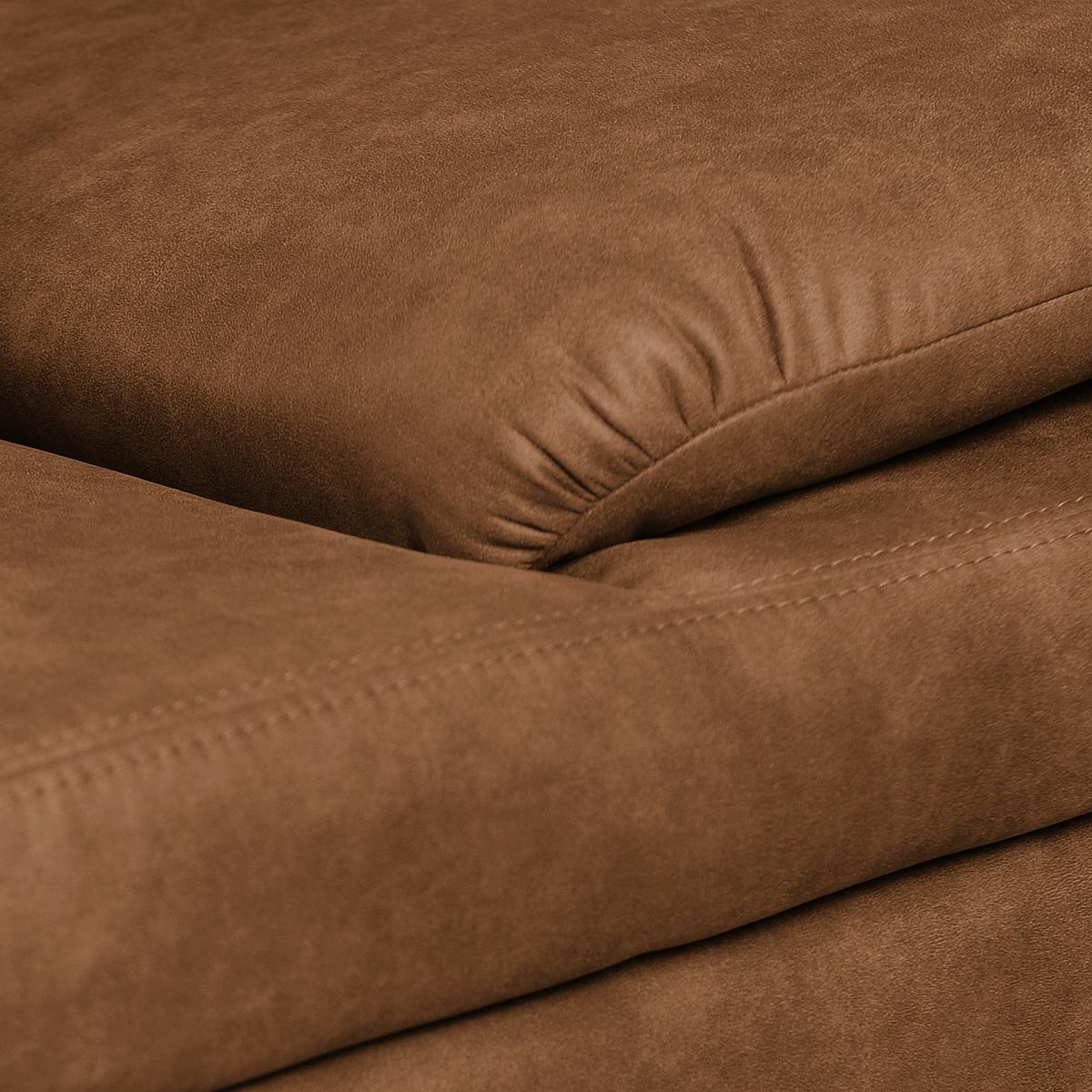 2-Sitzer-Sofa Jovanna, Cognac B: 198 cm - Cognac/Schwarz, Design, Textil (198/78/88cm) - MID.YOU