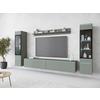 Wohnwand Vera Ii 4-teilig Grün B: 240 Cm - Grau/Grün, Trend, Glas/Holzwerkstoff (240/130/33cm) - P & B