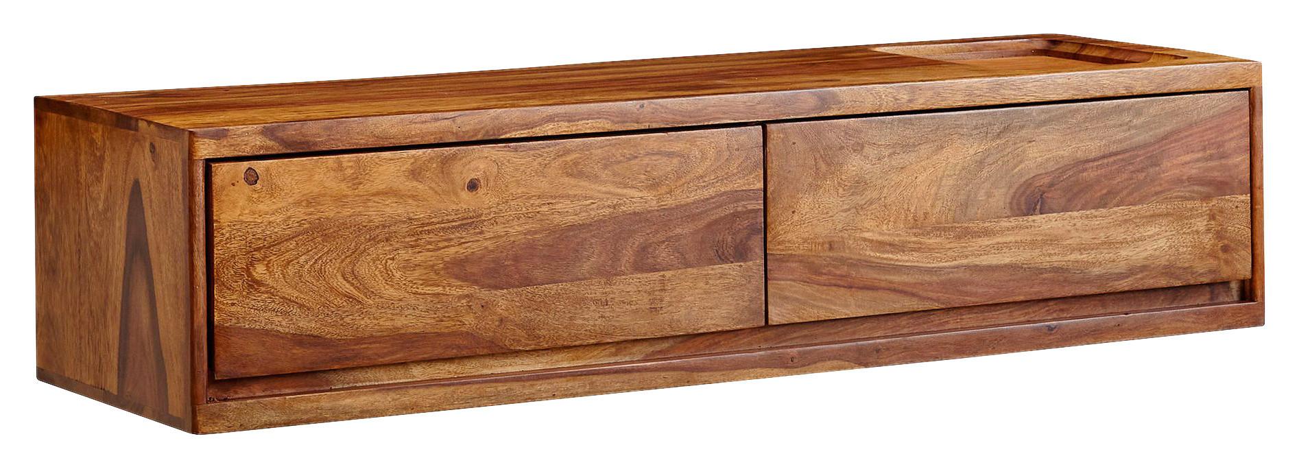 Malá komoda so zásuvkami z masívneho dreva š: 108cm - farba indického palisandra, Modern, drevo (108/25/34cm) - MID.YOU