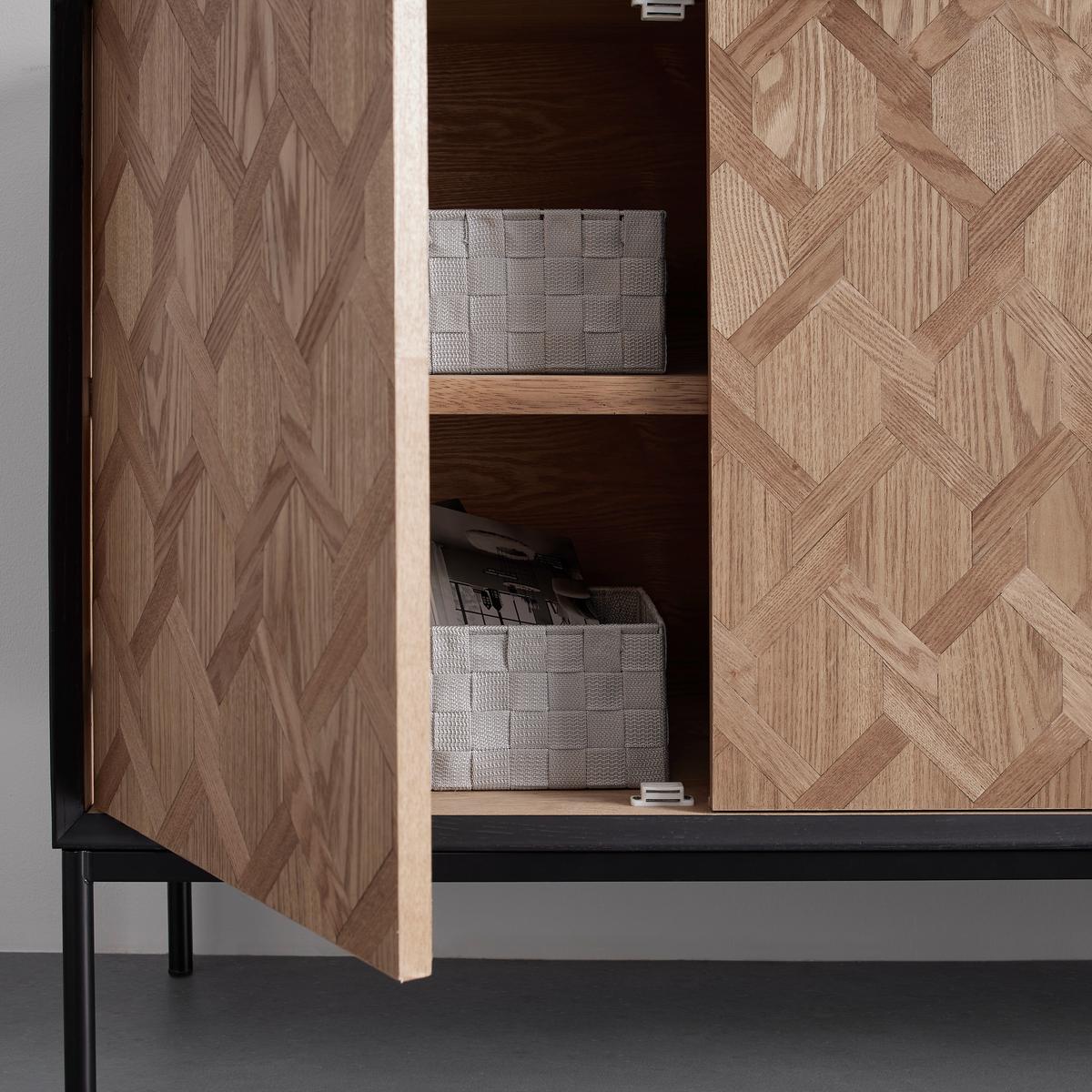 Sideboard MILANO jasan - černá/barvy jasanu, Moderní, kov/dřevo (144/79/40cm) - Bessagi Home