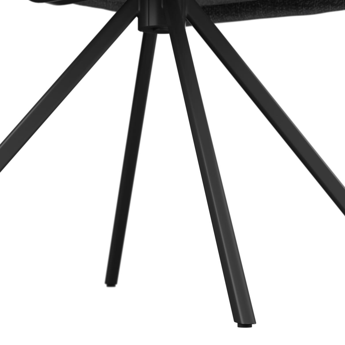 Armlehnstuhl Holly drehbar Webstoff anthrazit, B: 56,5 cm - Anthrazit, MODERN, Textil/Metall (56,5/61/84cm)