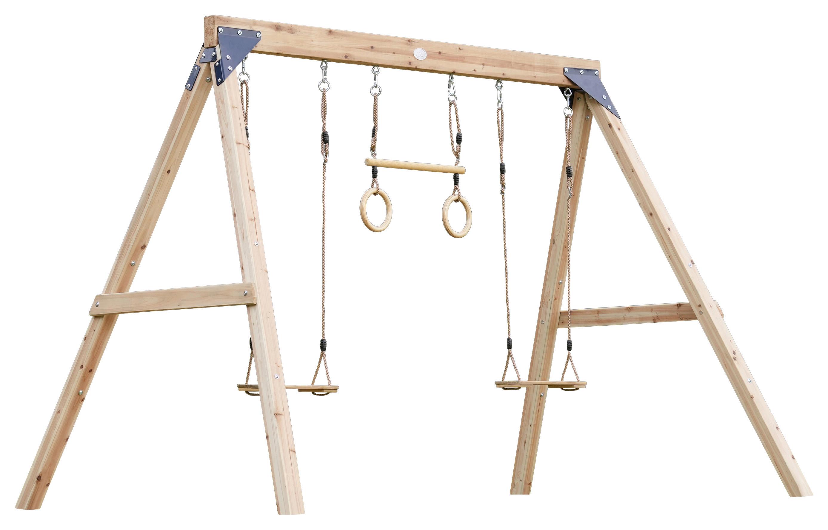 Schaukel A030.510.00 - Braun, KONVENTIONELL, Holz/Metall (186/208/299cm) - Ambia Garden