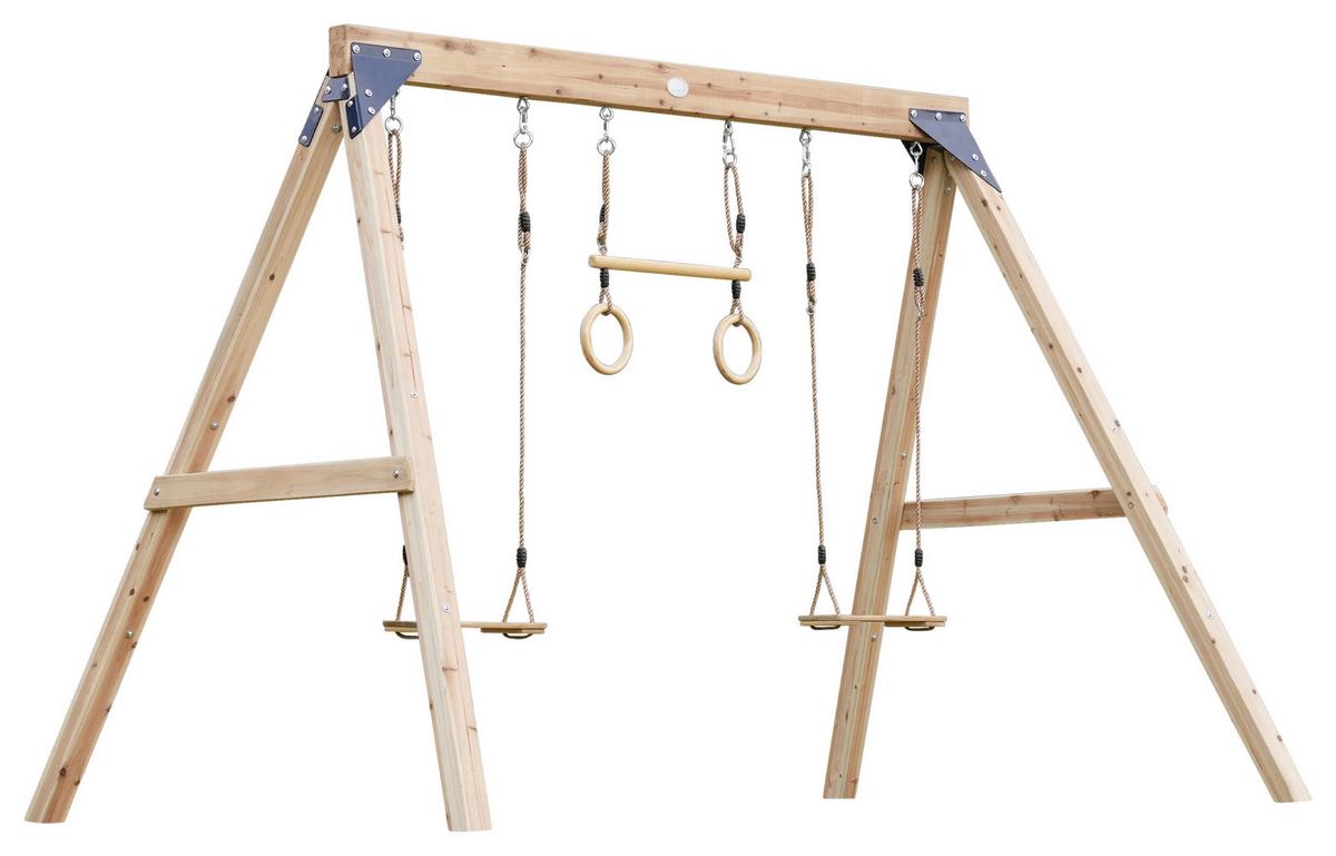 Schaukel A030.510.00 - Braun, KONVENTIONELL, Holz/Metall (186/208/299cm) - Ambia Garden