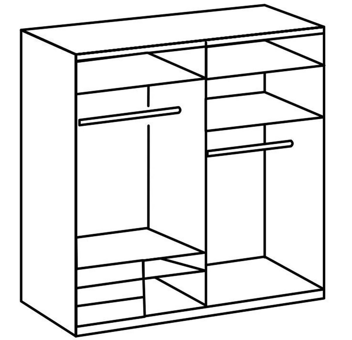 Schwebetürenschrank B: 200 Cm Level 36c Weiß/eiche Dekor - Eichefarben/Weiß, MODERN, Holzwerkstoff (200/236/65cm) - MID.YOU