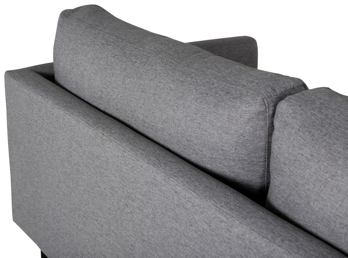 2-Sitzer-Sofa Zoom - Schwarz/Grau, Design, Textil/Metall (180/78/80cm) - Livetastic
