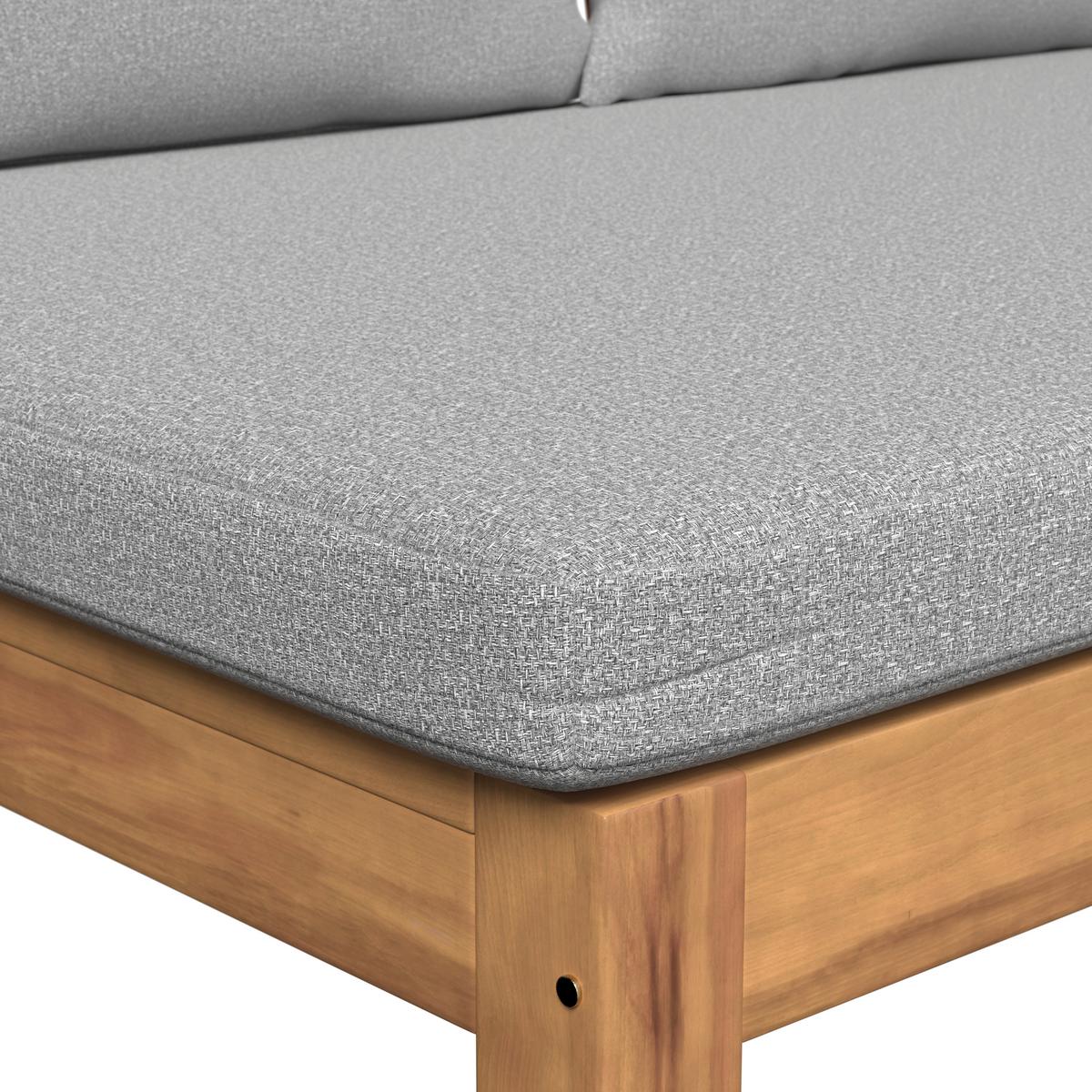 ZÁHRADNÁ LAVICA JUNOA - farba akácie/sivá, Modern, drevo/textil (200/75/60cm) - Bessagi Garden