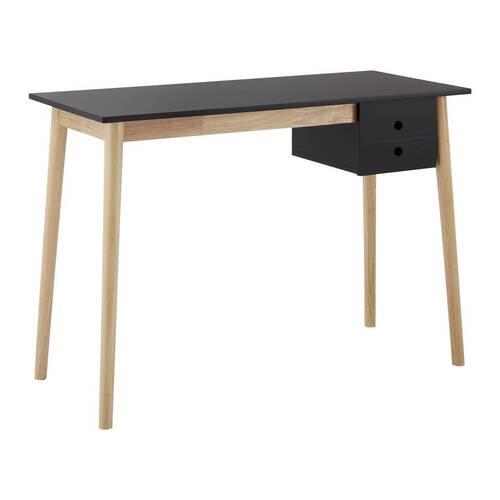 Písací stôl MELANIE čierna - čierna/prírodná farba, Modern, drevo (106/48/77cm) - P & B