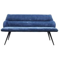Sitzbank Blau Bursa 163x67x85 Cm - Blau/Beige, MODERN, Textil/Metall (163/67/85cm) - MID.YOU