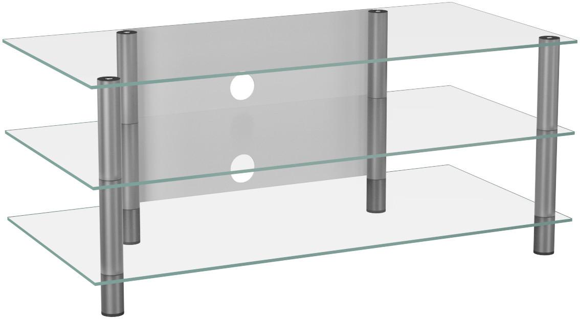 Phonotisch Zumbo B: 110 cm Silberfarben, Glas - Klar/Silberfarben, KONVENTIONELL, Glas/Metall (110/45/42cm) - MID.YOU