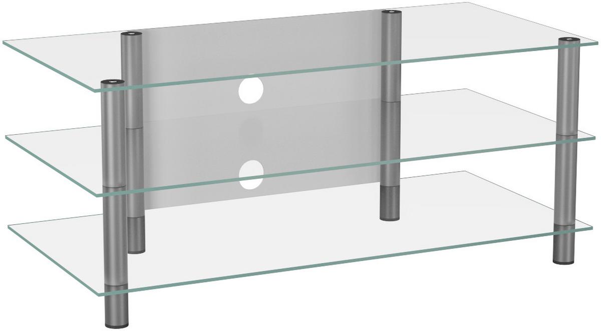 Phonotisch Zumbo B: 110 cm Silberfarben, Glas - Klar/Silberfarben, KONVENTIONELL, Glas/Metall (110/45/42cm) - MID.YOU