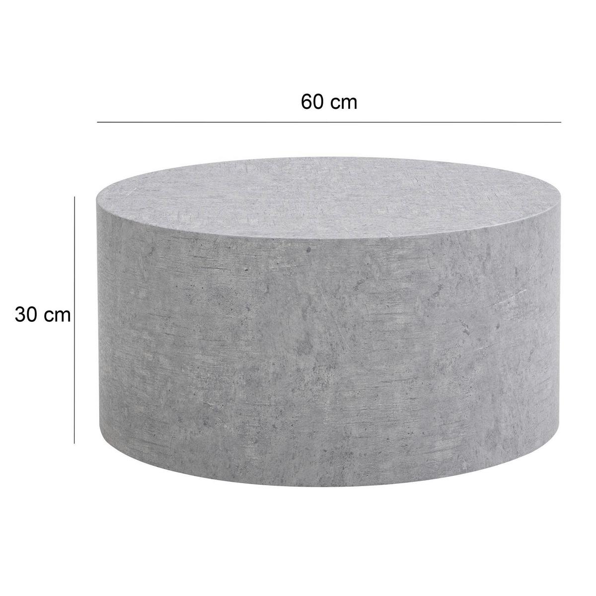Couchtisch Grau D: 60 cm - Grau, Design, Holzwerkstoff (60/30cm) - Livetastic