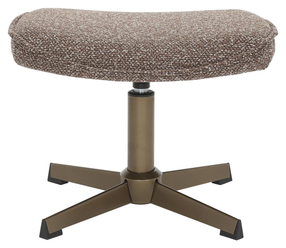 Taburet ALBA, hnědá tkanina, max. do 120 kg - bronzová/hnědá, Moderní, kov/textil (46/36/36cm) - Mömax