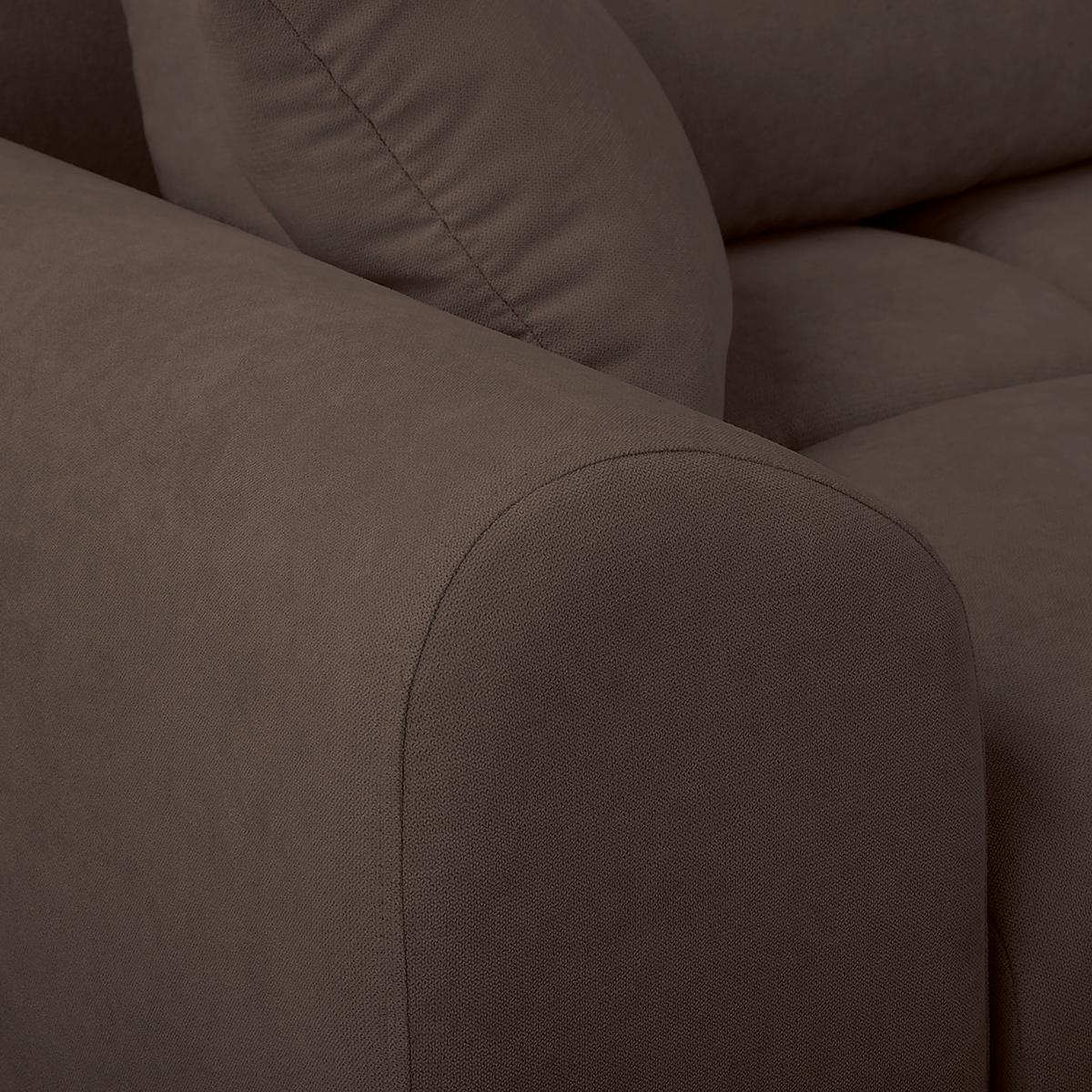 Ecksofa Azzuro Braun S: 256x175 Cm - Silberfarben/Braun, Design, Textil (256/175cm) - Livetastic