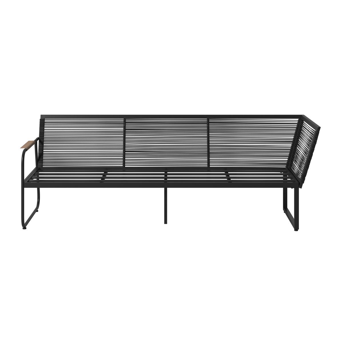 Loungegarnitur Granada - Dunkelgrau/Naturfarben, MODERN, Glas/Textil (194/192cm) - Beldano