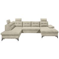 Sedacia súprava DURBAN U, ľavá, béžová - čierna/béžová, Konventionell, textil/plast (218/324/170cm) - MID.YOU