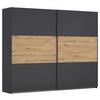 Schwebetürenschrank Neo Grau Eiche Artisan Dekor - Eiche Artisan/Grau, MODERN, Holzwerkstoff (261/210/59cm) - Rauch Möbel