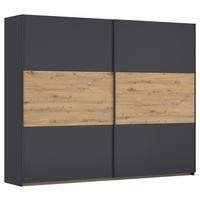 Schwebetürenschrank Neo Grau Eiche Artisan Dekor - Eiche Artisan/Grau, MODERN, Holzwerkstoff (261/210/59cm) - Rauch Möbel