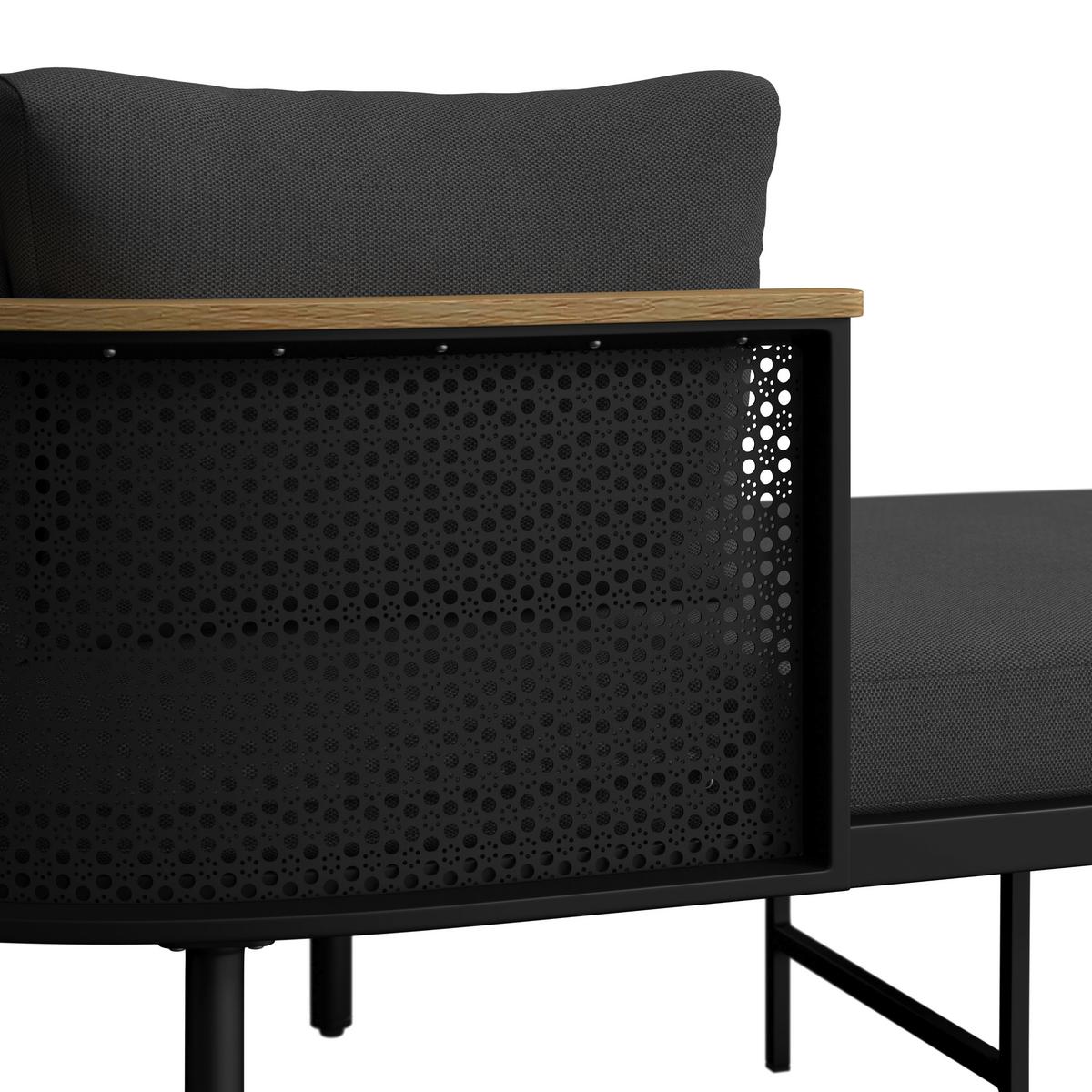 JEDÁLENSKÁ TERASOVÁ SÚPRAVA LISSA - čierna/farba hrušky, Modern, kov/textil - Bessagi Garden