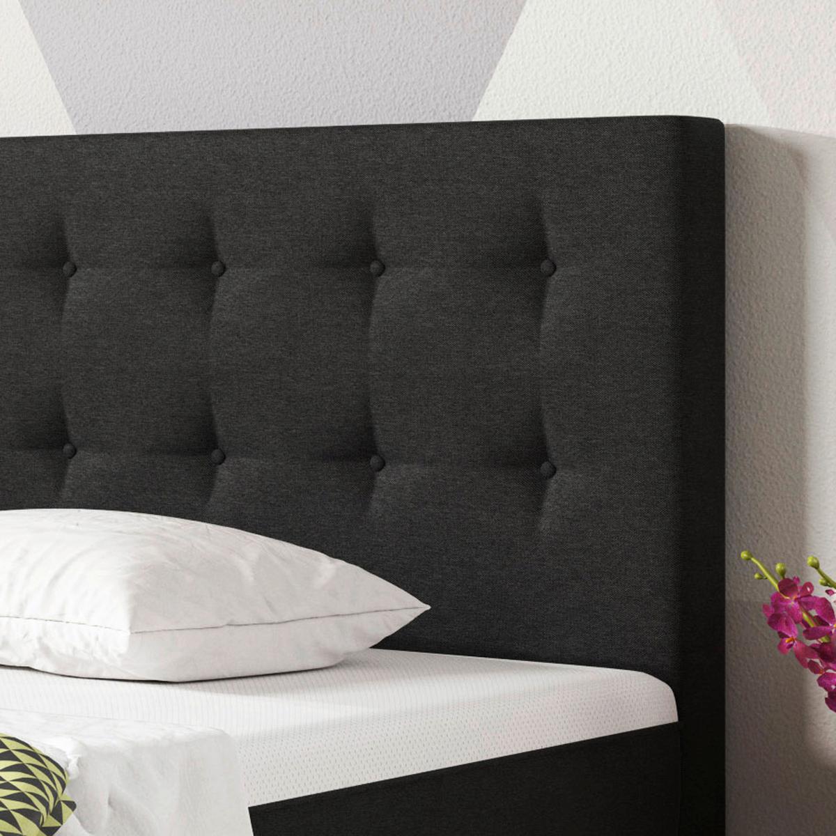 Boxspringbett 180x200 Cm Köln Plus - Silberfarben/Schwarz, KONVENTIONELL, Textil (180/115/210cm) - MID.YOU