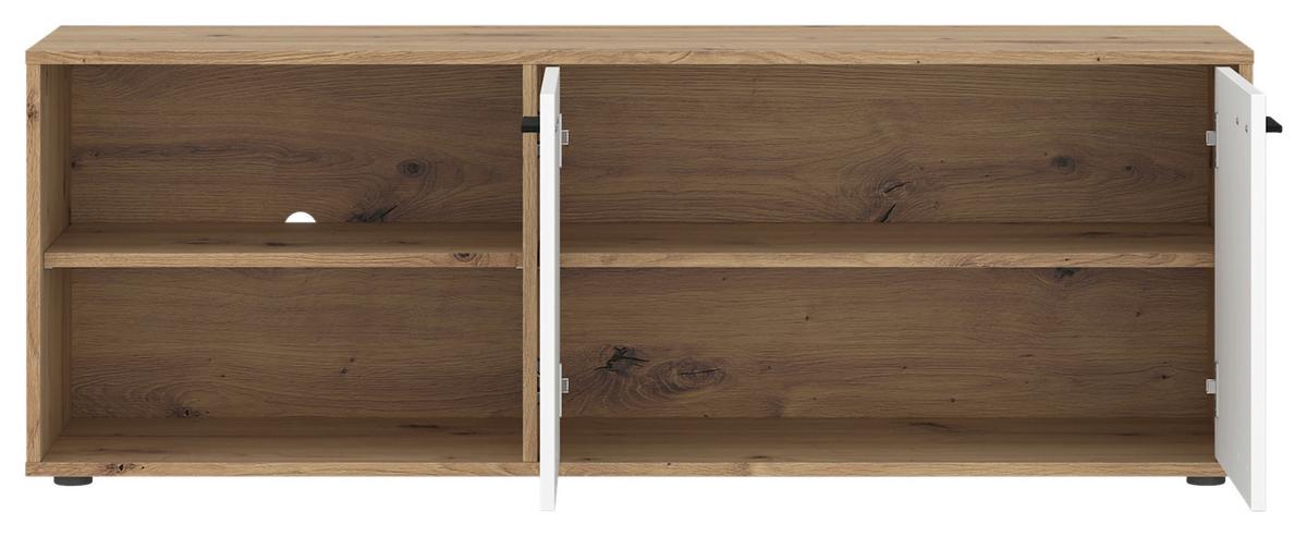 Tv-element Wilma B: 140 Cm - Weiß/Eiche Artisan, Trend, Holzwerkstoff (140/50/40cm)