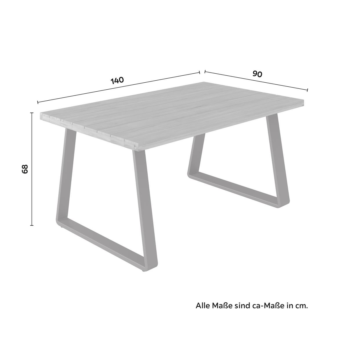 JEDÁLENSKÁ TERASOVÁ SÚPRAVA ALEXA - krémová/farba tíku, Modern, kov/drevo (208,5/81/85,5cm) - Bessagi Garden