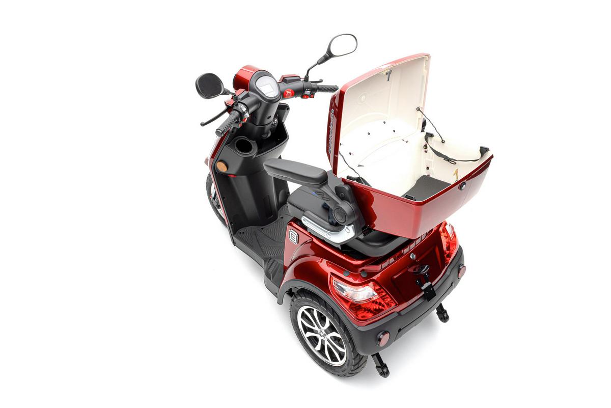 E-Seniorenmobil YOGI-IQ Blei-Akku, 3-Rad, 1000W - Rot, Basics, Kunststoff/Metall (152/67/102cm)