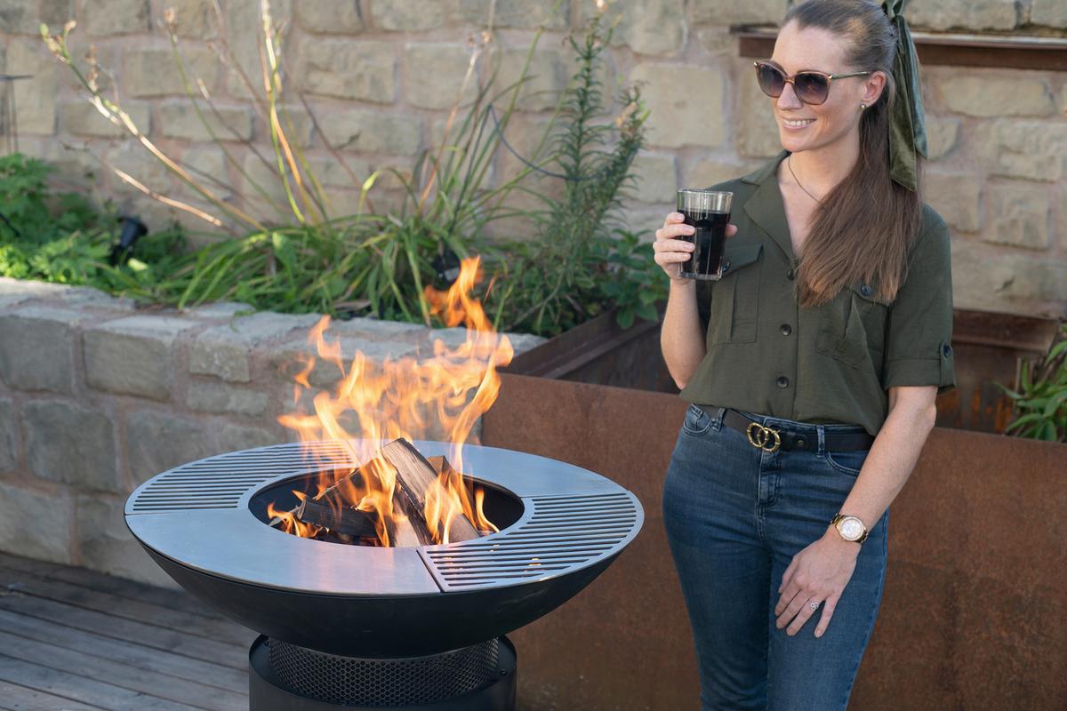 Grillschale Feuerschale - Schwarz, KONVENTIONELL, Metall (75/94/75cm)