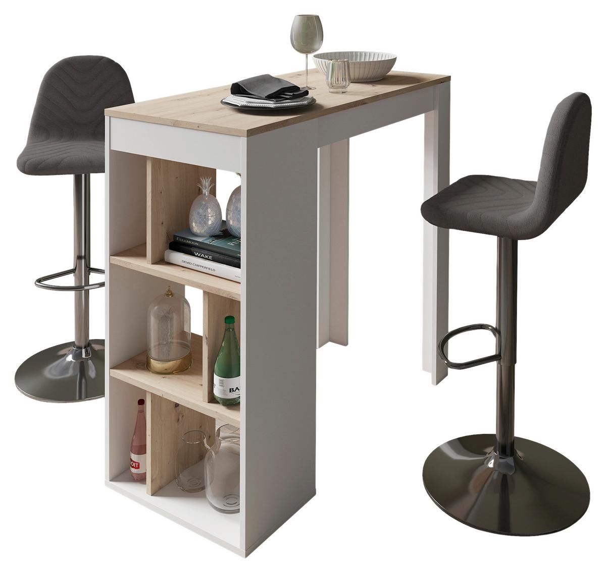 Tischgruppe Tg Moby-Casino - Chromfarben/Anthrazit, MODERN, Holzwerkstoff/Textil (110/104/50cm) - MID.YOU