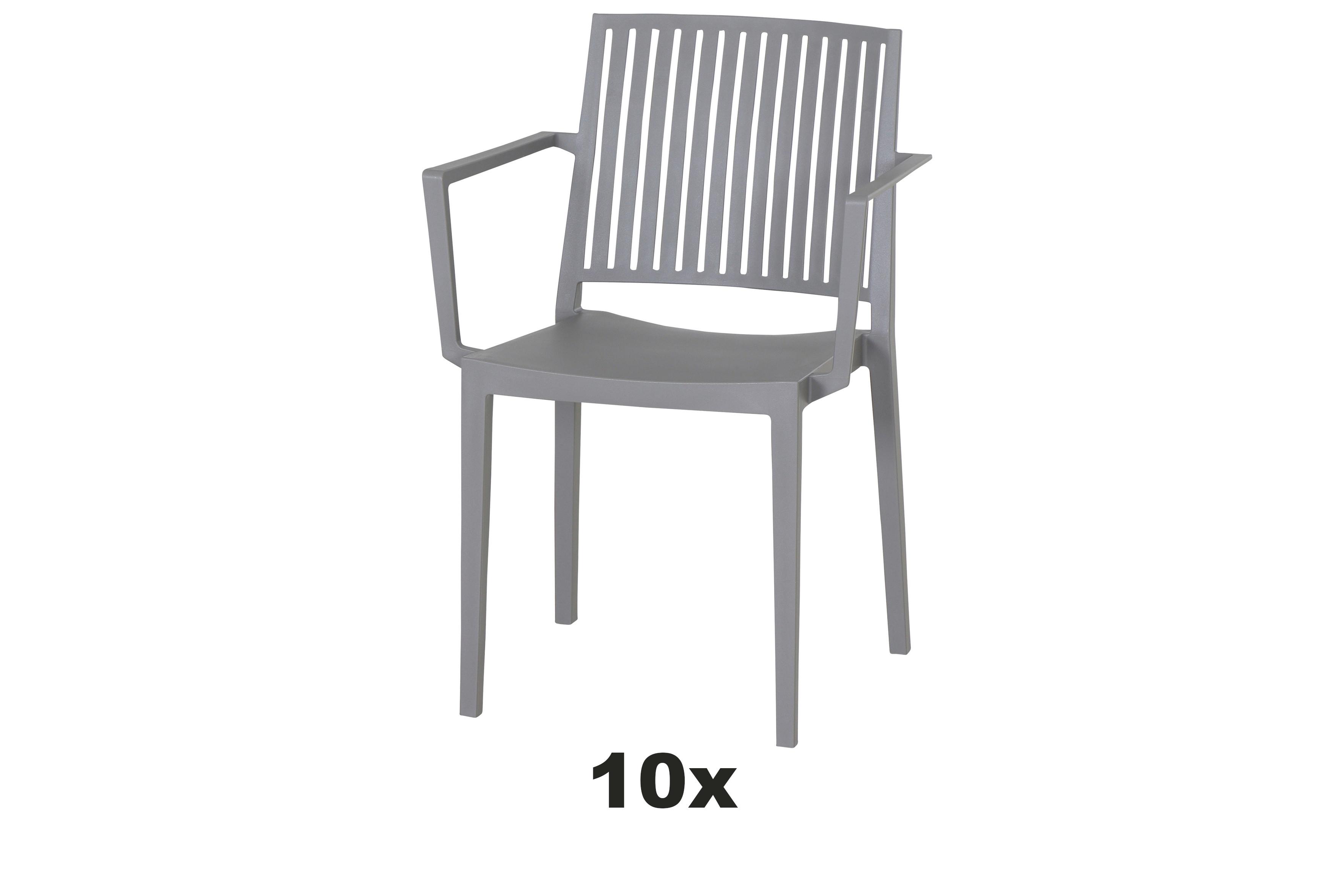 Gartensessel-set Lane - Grau, Basics, Kunststoff (57/80/56cm) - Siena Garden