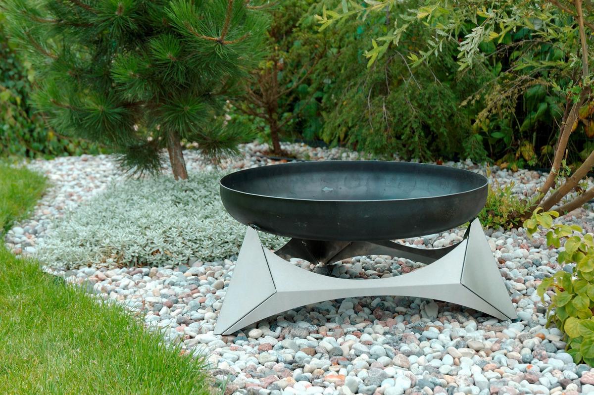 Feuerschale Arka M - Edelstahlfarben/Rostfarben, Basics, Metall (45/45/25cm)