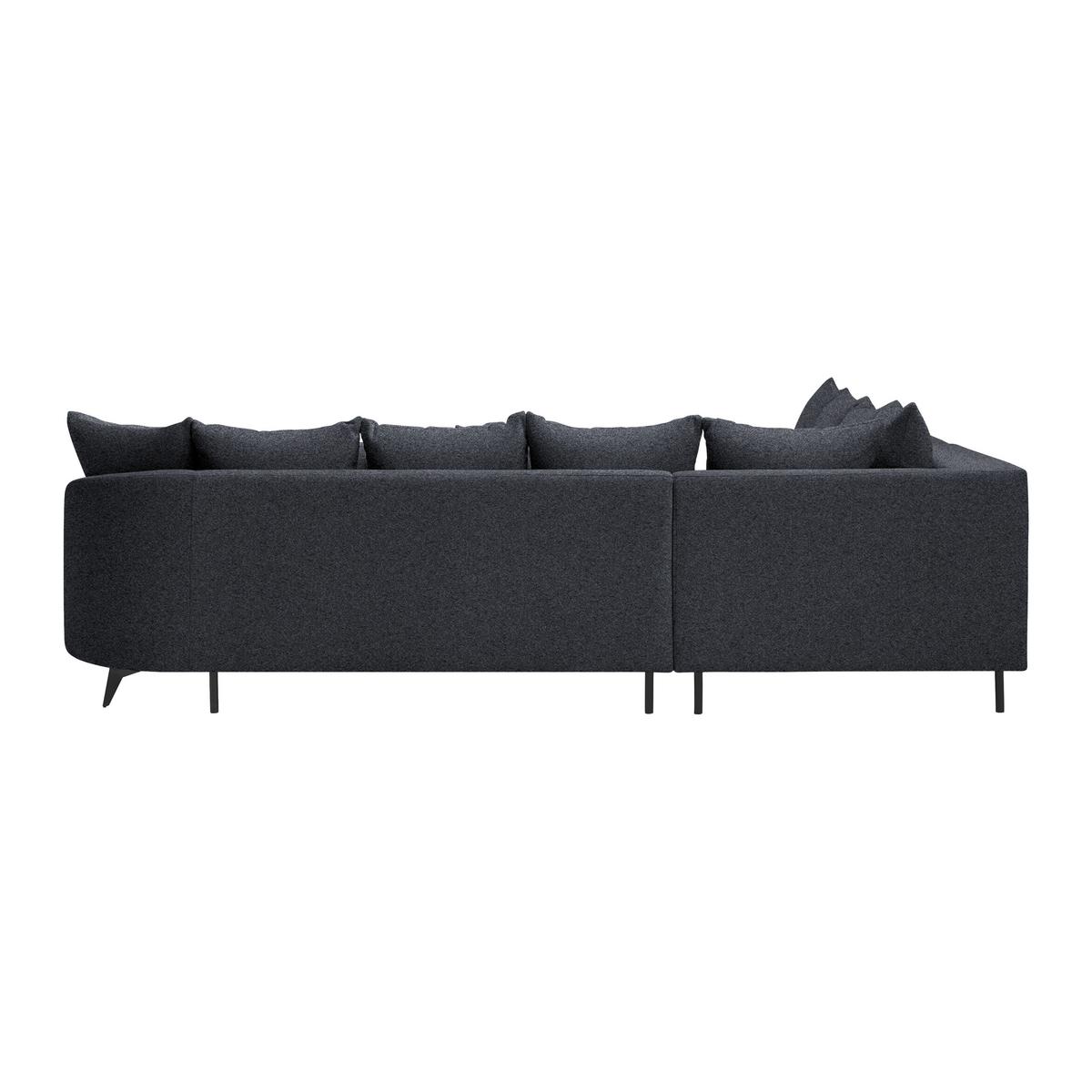 Rohová sedačka AXEL, ľavá, tmavosivá tkanina - čierna/tmavosivá, Modern, kov/textil (250/291cm) - Mömax