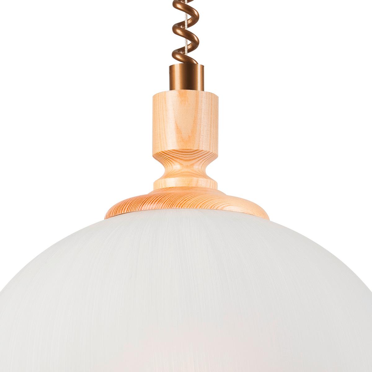 Hängeleuchte Ramona Kieferfarben B: 30 cm - Kieferfarben, KONVENTIONELL, Glas/Holz (64/30/64cm)