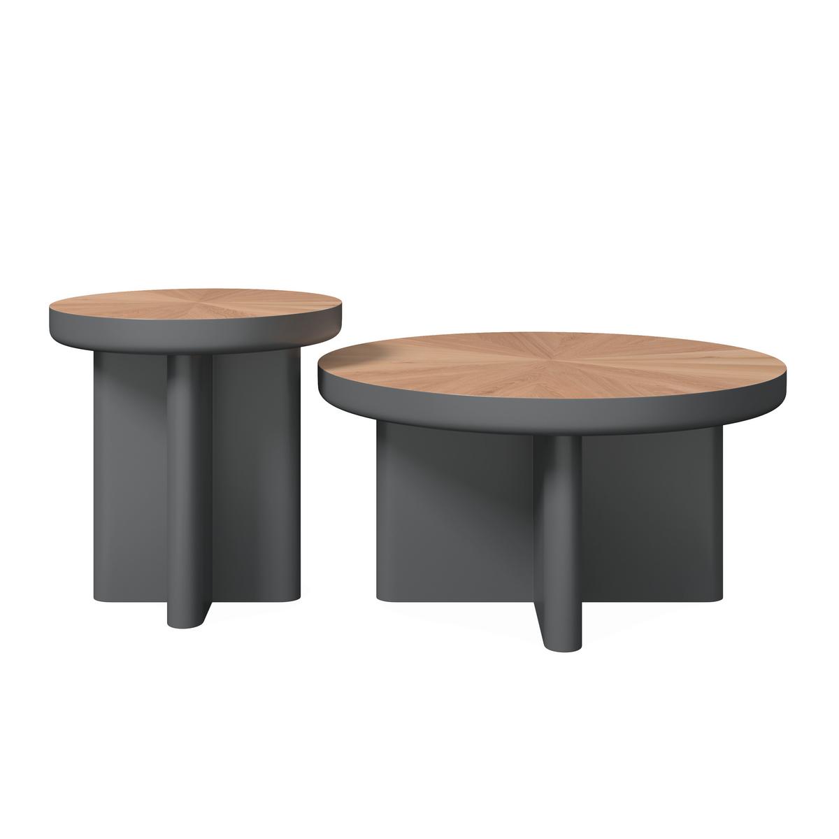 KONFERENČNÍ STOLEK VIOLA - šedá/barvy dubu, Moderní, dřevo/kompozitní dřevo (80/50/80/50/41/51cm) - Bessagi Home