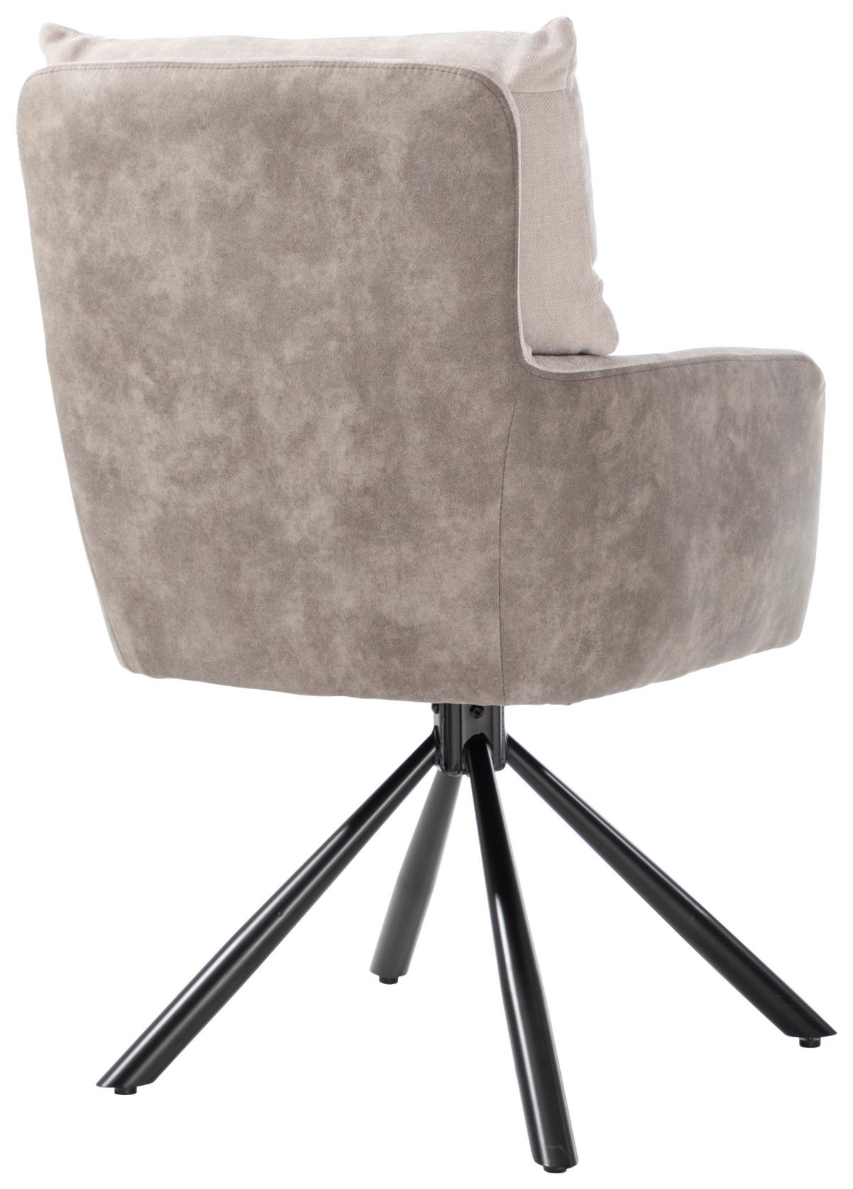 Otoční židle s područkami SOPHIE - černá/béžová, Moderní, kov/textil (60/93/67cm) - Premium Living