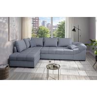 Eckschlafsofa Alvito Hellblau S: 202x298 Cm - Schwarz/Hellblau, MODERN, Textil (202/298cm) - MID.YOU