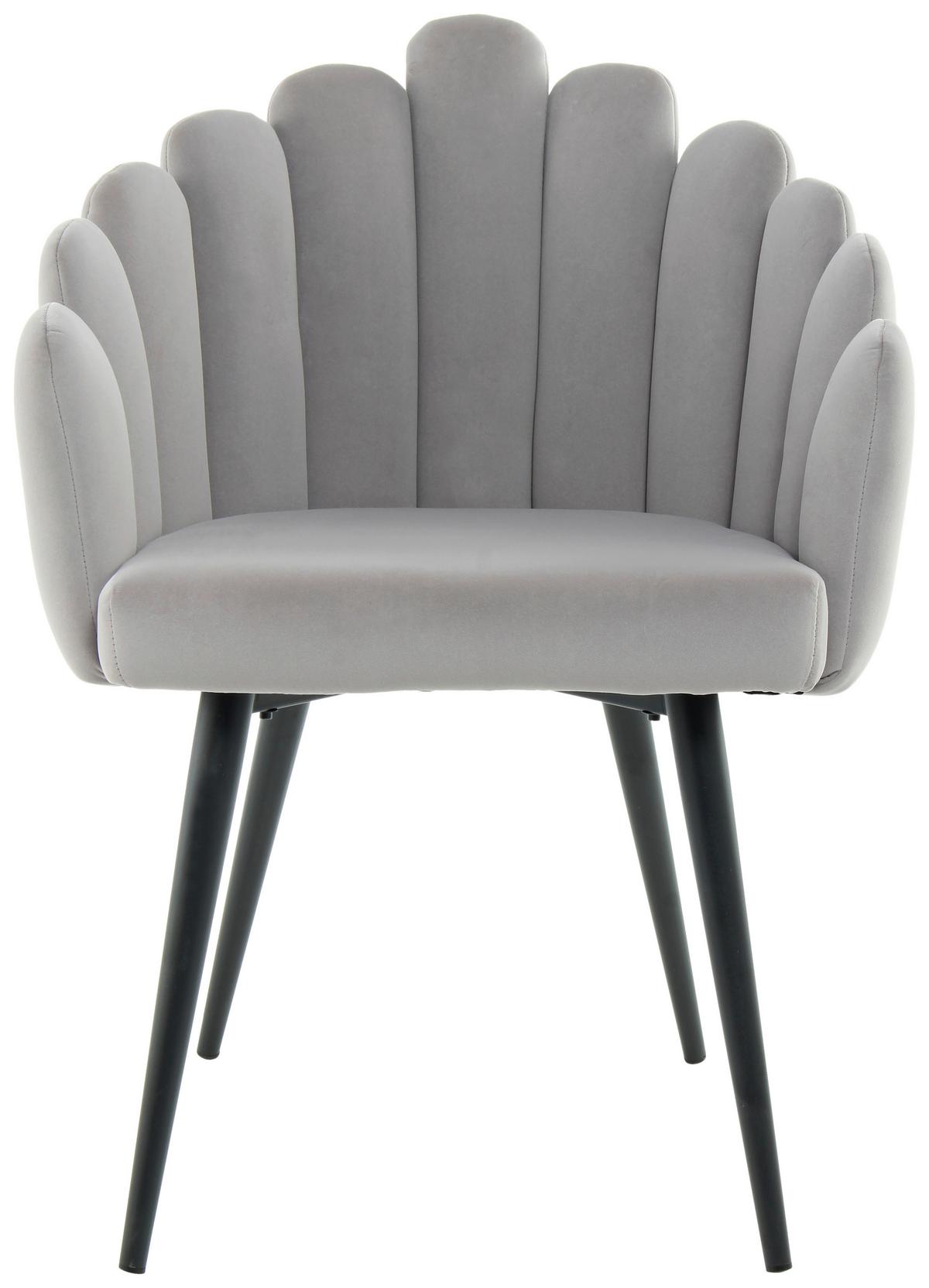 Armlehnstuhl Jeane 625 - Schwarz/Grau, MODERN, Textil/Metall (61/85/58cm) - Kayoom