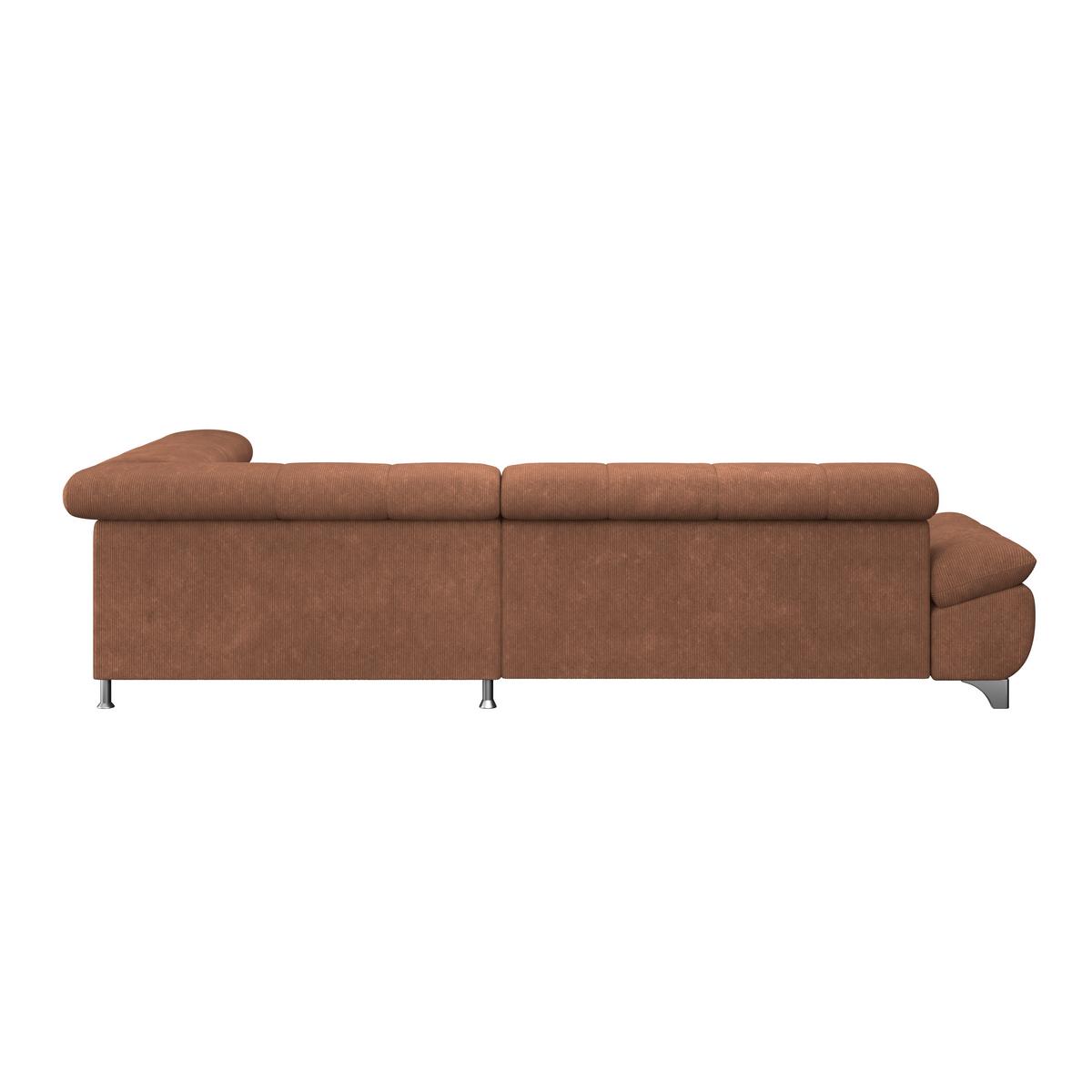 Ecksofa  Gemini Rotbraun, B: 312cm - Chromfarben/Rotbraun, KONVENTIONELL, Textil (312/234cm)