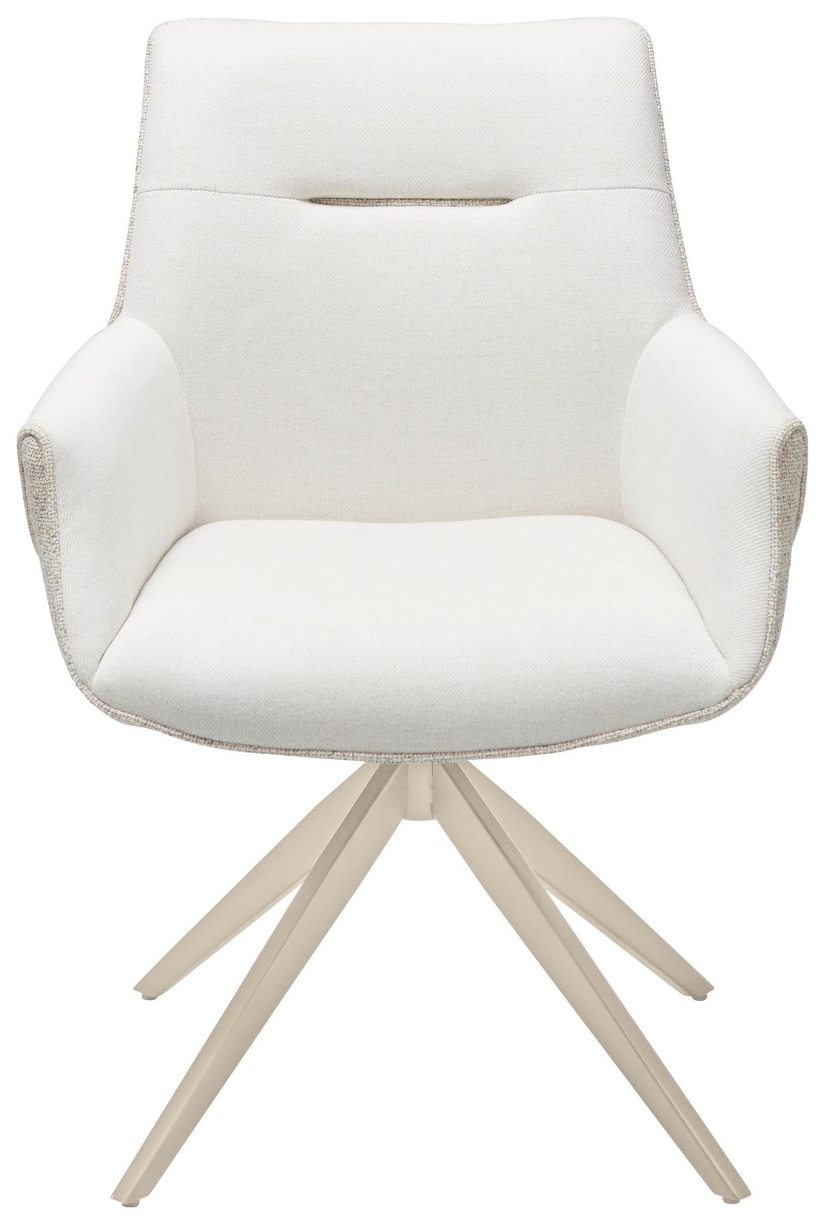 Armlehnstuhl Xenia - Champagner/Beige, LIFESTYLE, Textil/Metall (63/87/62cm) - Livetastic