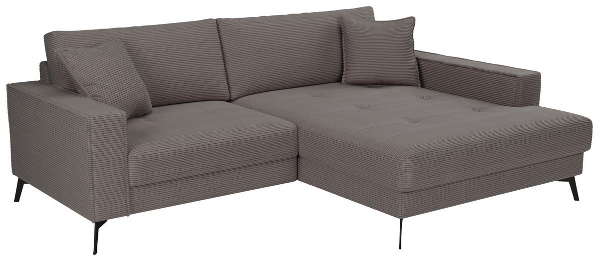 Ecksofa Ted Grau S: 228x174 Cm - Schwarz/Grau, Trend, Textil (228/174cm)