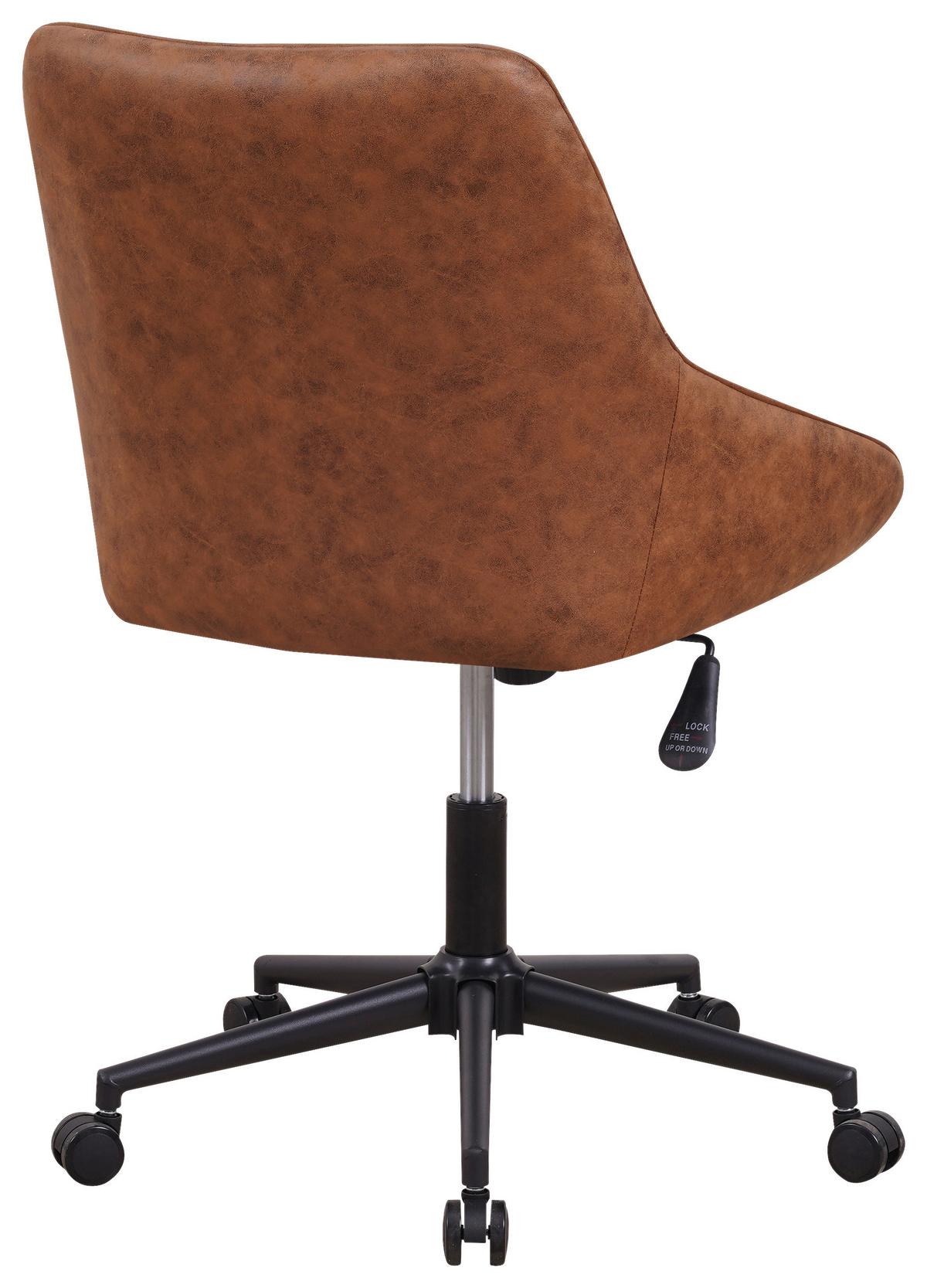 Drehstuhl Kayne - Cognac/Schwarz, KONVENTIONELL, Textil/Metall (60/84/64,5cm) - MID.YOU