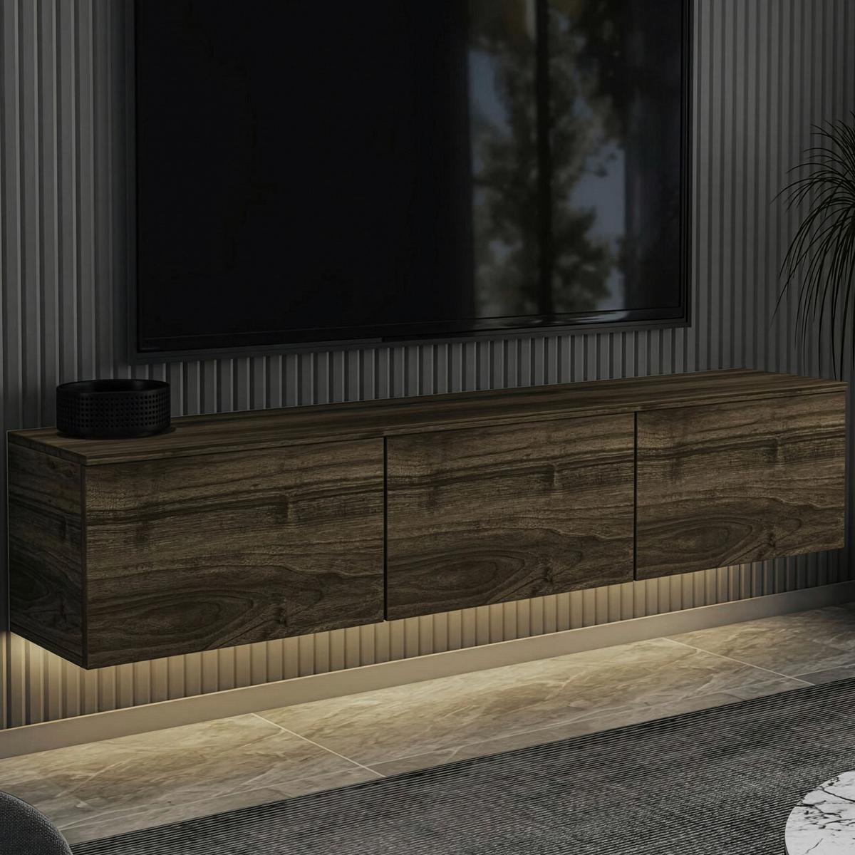 Lowboard Neon Wallnussfarben B: 160cm - Walnussfarben, Design, Holzwerkstoff (160/35/32cm) - MID.YOU