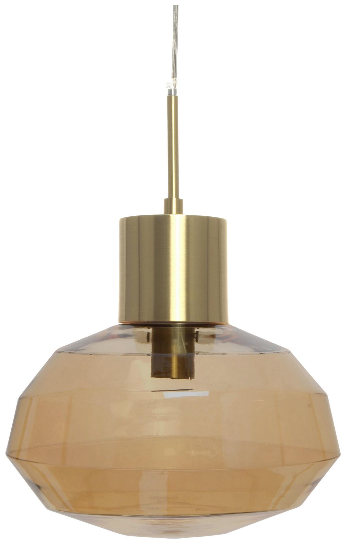 Hängeleuchte Vince 125 Bernsteinfarben B: 32 cm - Bernsteinfarben, Basics, Glas/Metall (32/32/32cm) - Kayoom