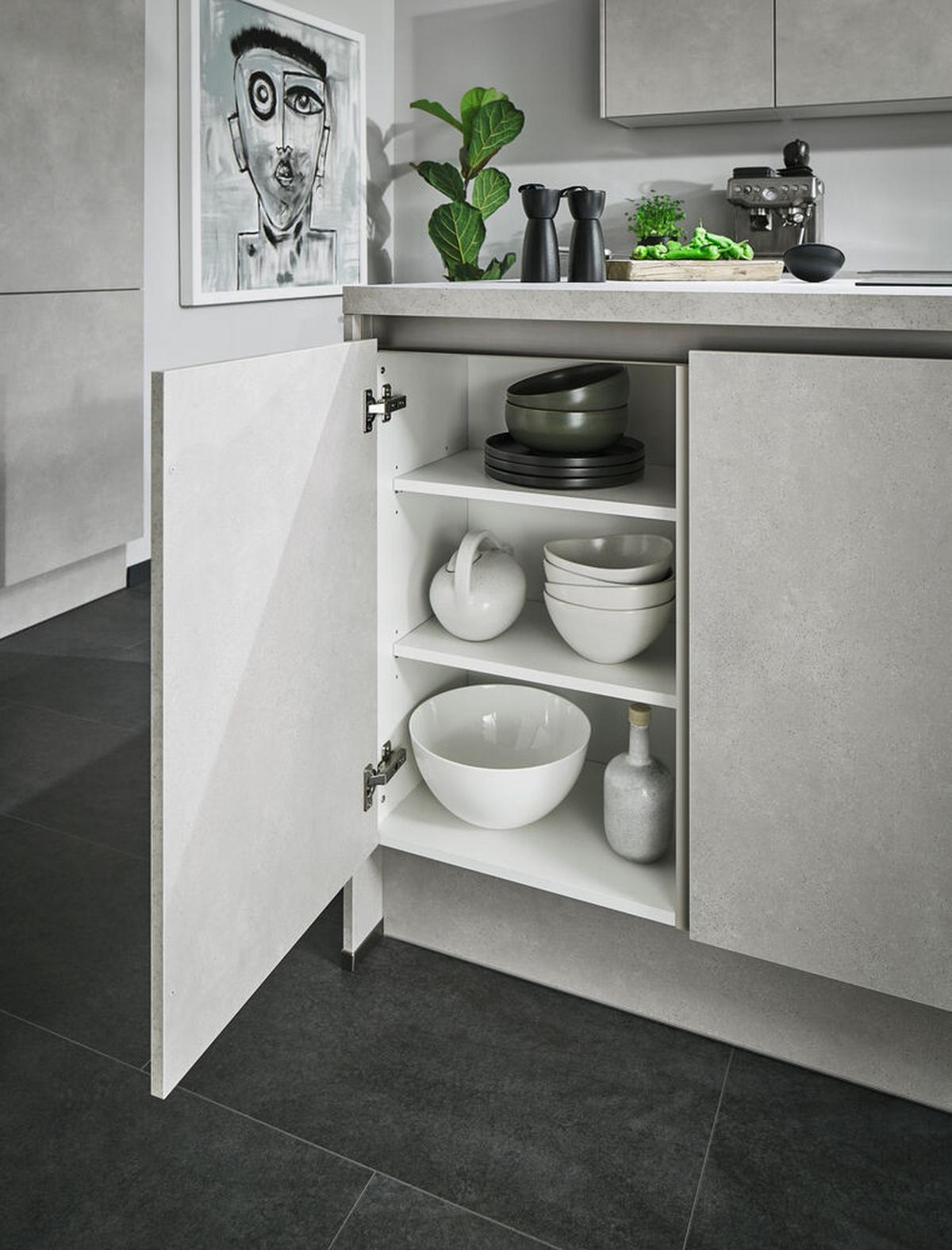 Einbauküchen Pn 100 Frei Planbar Modernes Design - Hellgrau, Holzwerkstoff - Pino