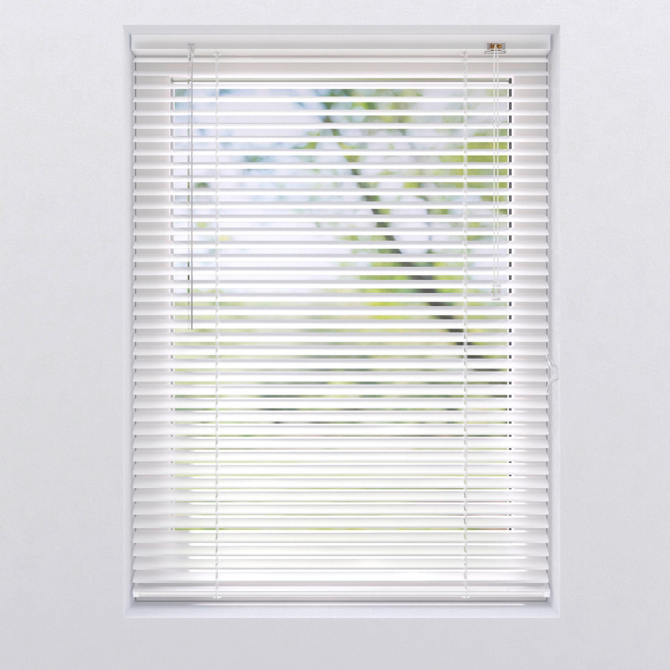 Jalousie 140x175 cm Aluminium Weiß Bohren/Klemmen Schnurzug