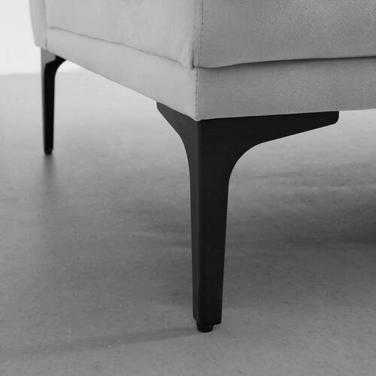 Lenoška TESSA šedá - šedá/černá, Moderní, kov/textil (180,5/82,5/88,5cm) - Bessagi Home