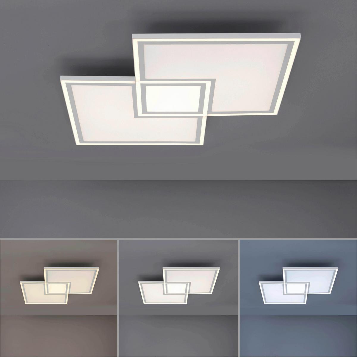 Led-deckenleuchte Edging L: 67,7 Cm Dimmbar Mit Schalter - Weiß, Design, Kunststoff/Metall (67,7/67,7/5,8cm)