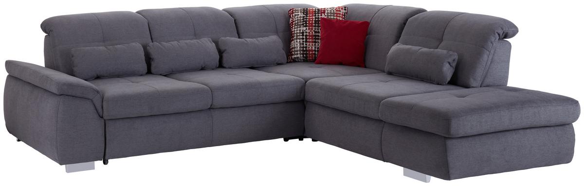 Ecksofa mit Schlaffunktion Paso, Webstoff - Chromfarben/Grau, MODERN, Textil (315/260cm) - Luca Bessoni