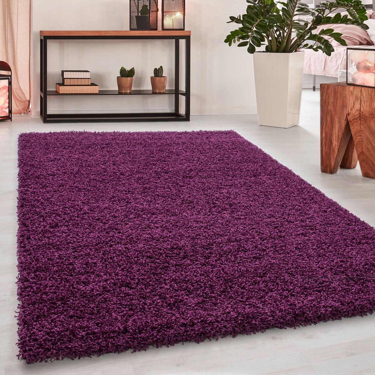 Hochflor Teppich Lila Dream 200x290 cm - Lila, KONVENTIONELL, Textil (200/290cm) - Novel