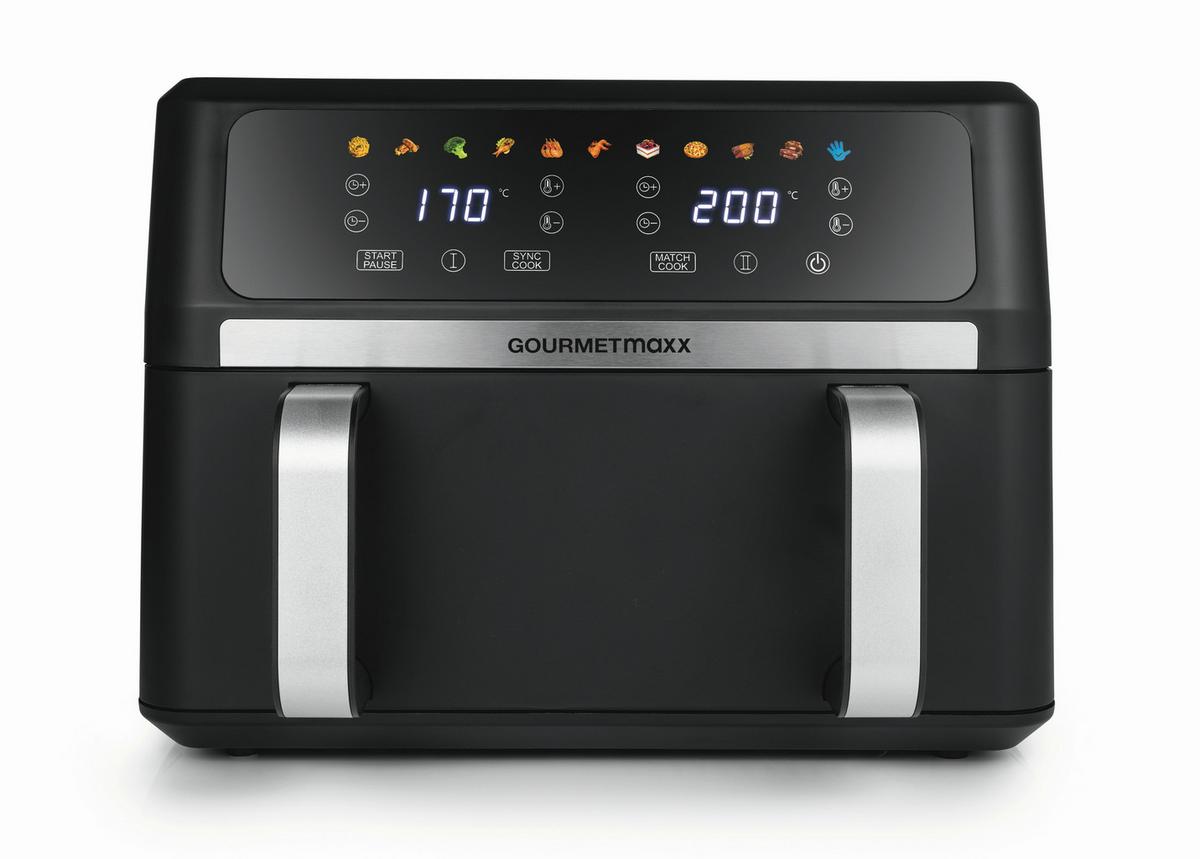 Heißluftfritteuse 16584 Gourmetmaxx - Edelstahlfarben/Schwarz, Basics, Kunststoff/Metall (40,5/35,4/29cm)